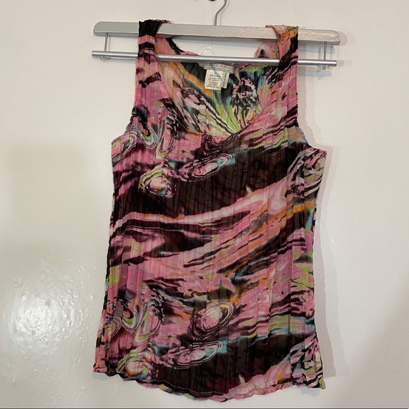 Alberto Makali Multi color crinkle tank top Large - Picture 1 of 4
